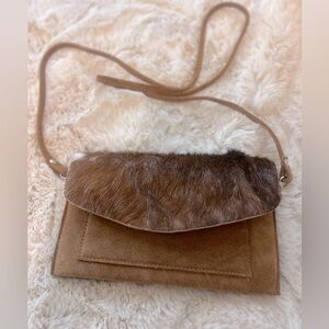 Crosstree Lane Cowhide Suede Brown Crossbody Bag